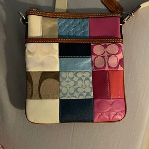 Multi color Coach side purse, barely used